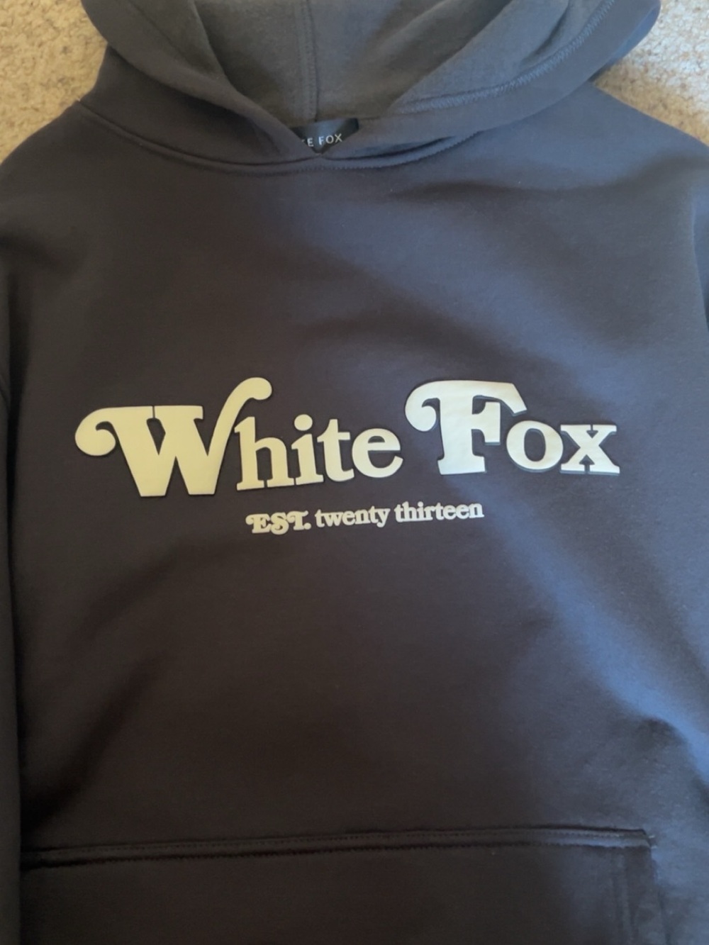 White Fox Boutique Black Hoodie with Pink & White Twin Flame Graphic - Picture 2 of 4
